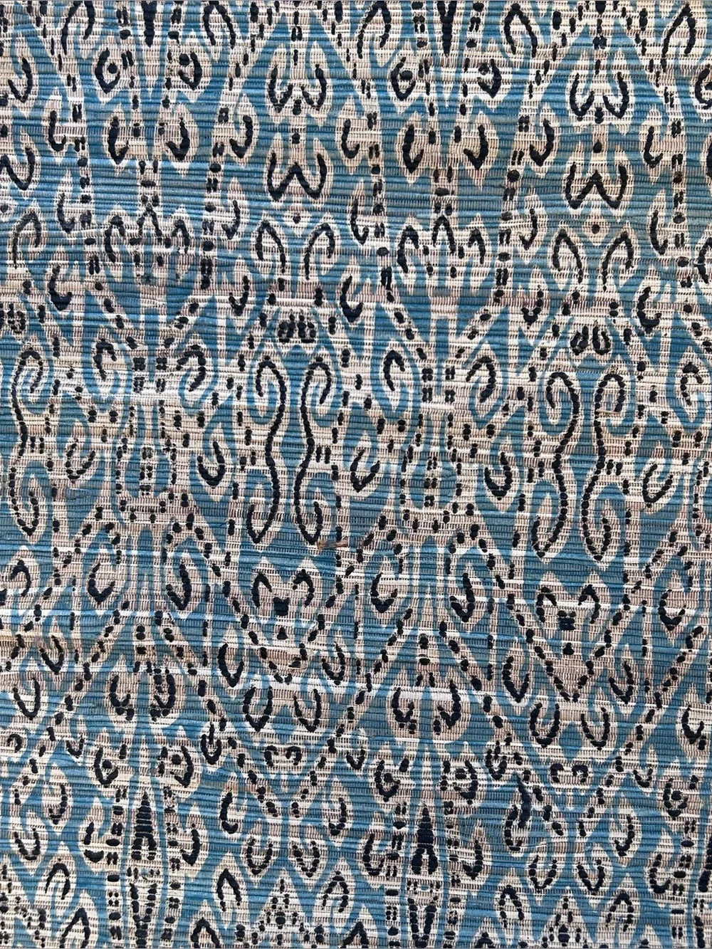 Artisan Ikat-Inspired Woven Natural Grasscloth Wall Art/Runner #0701269